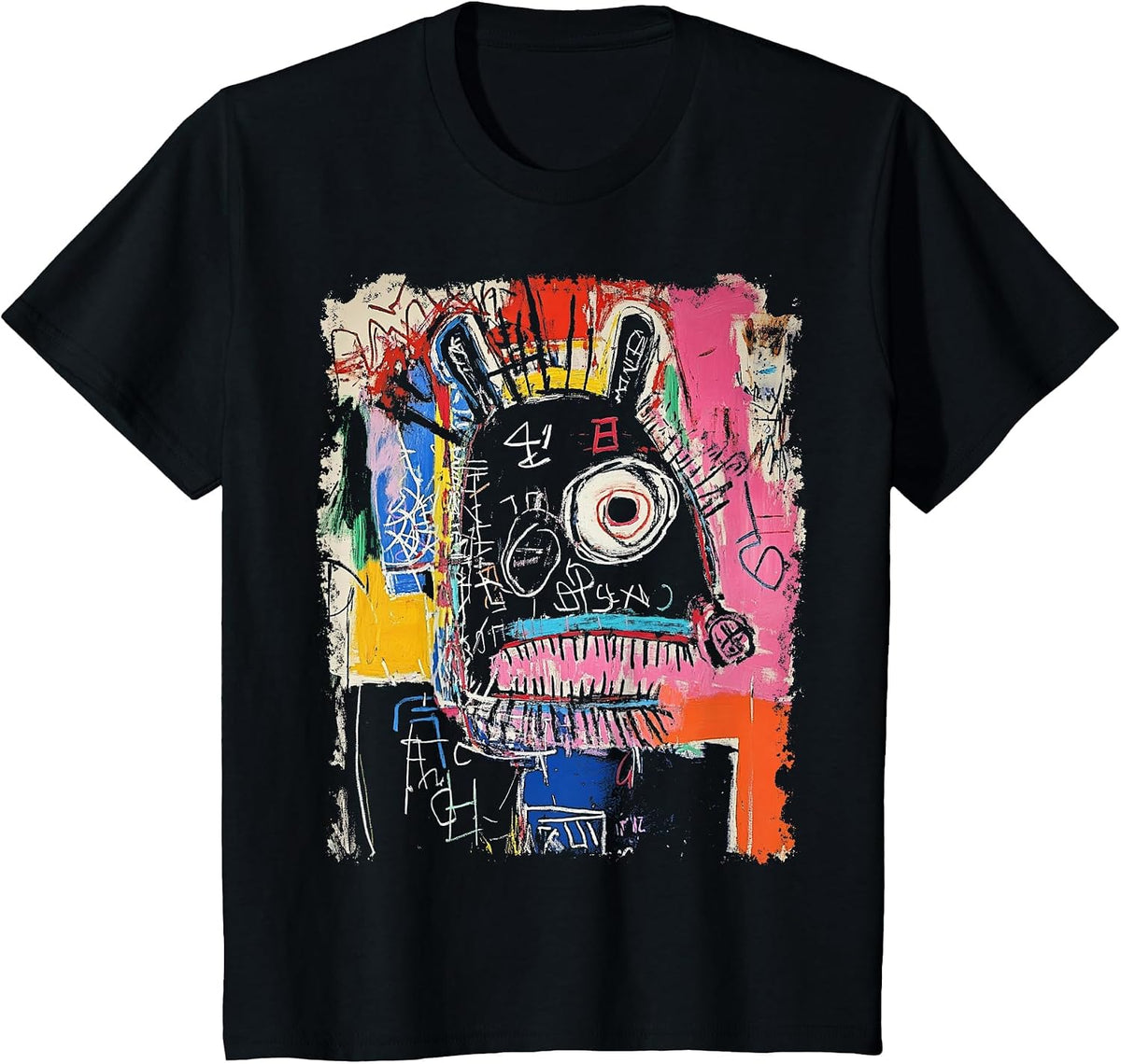 Fashion Abstract Art Men's Graffiti T-Shirt - Black