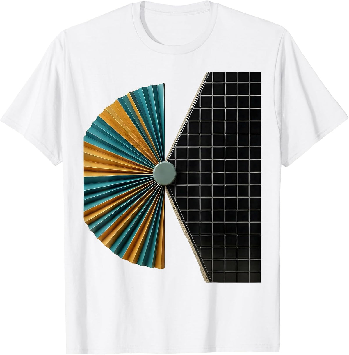 Men's Geometric Colliding Masses Roaring 20s Party Vintage T-Shirt - White