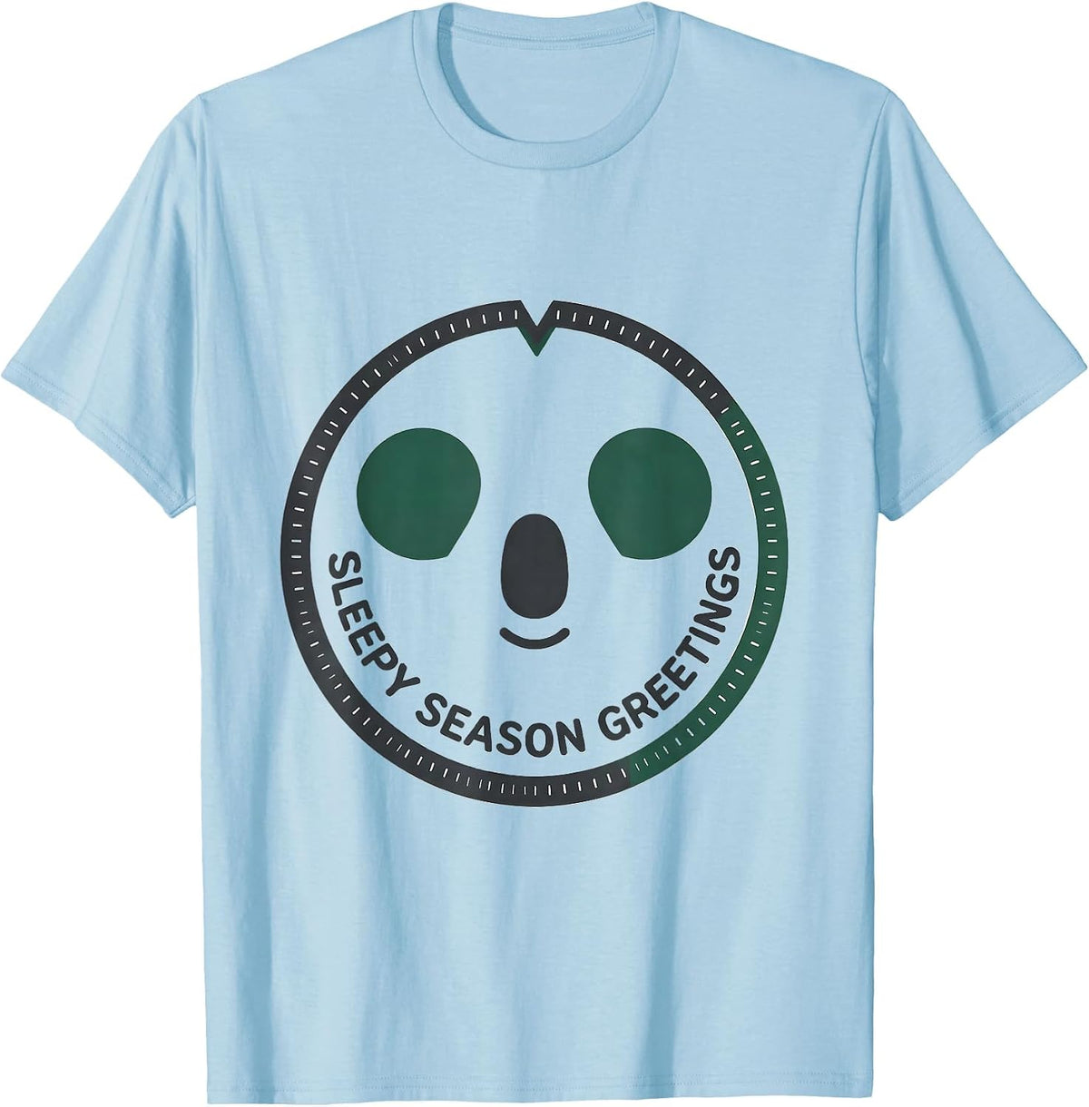 Men's Sleepy Season Greetings Minimalist Koala Lover Funny T-Shirt - Baby Blue