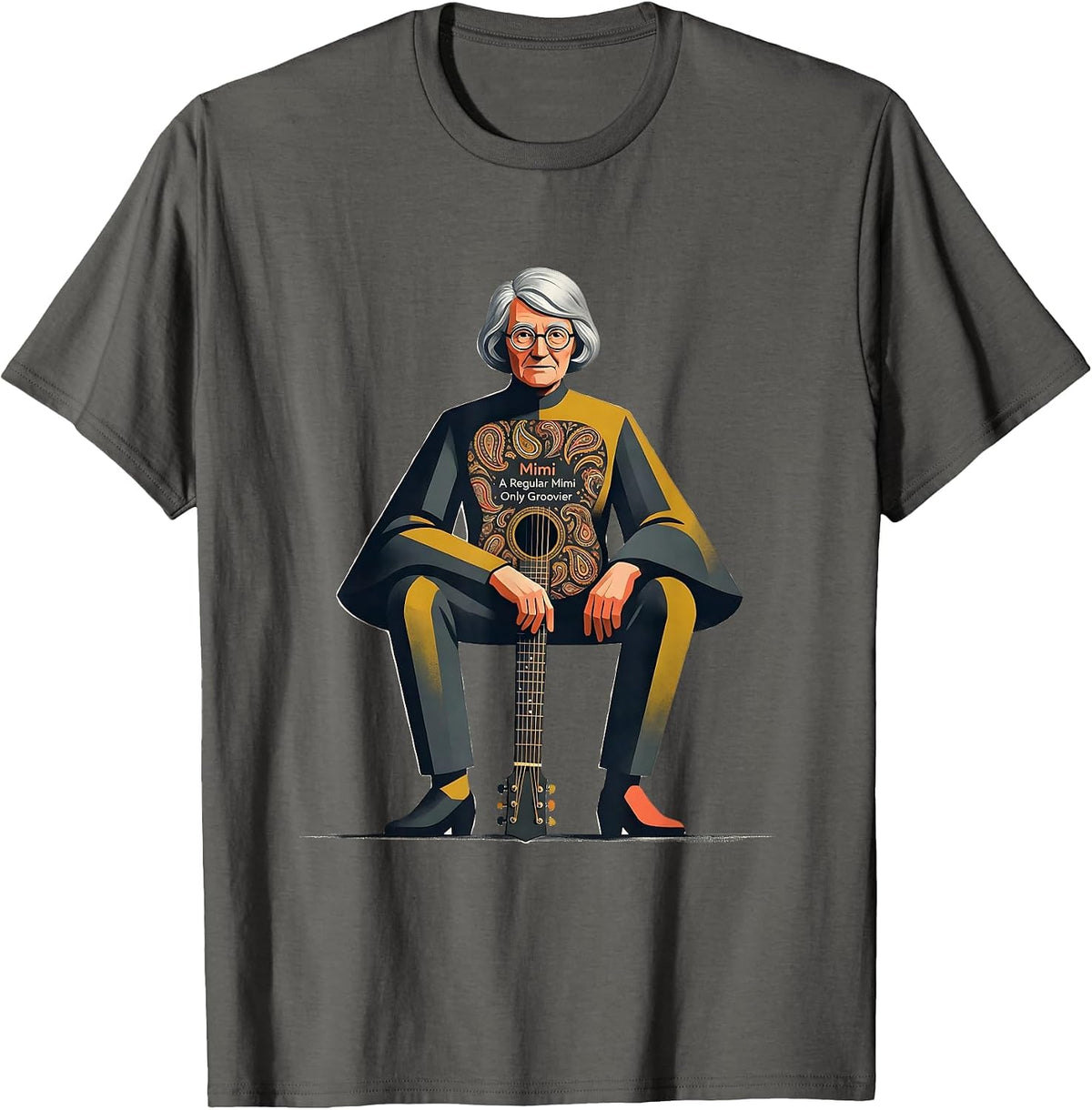 Men's Mimi — A Regular Mimi, Only Groovier Midcentury Modern T-Shirt - Asphalt Grey