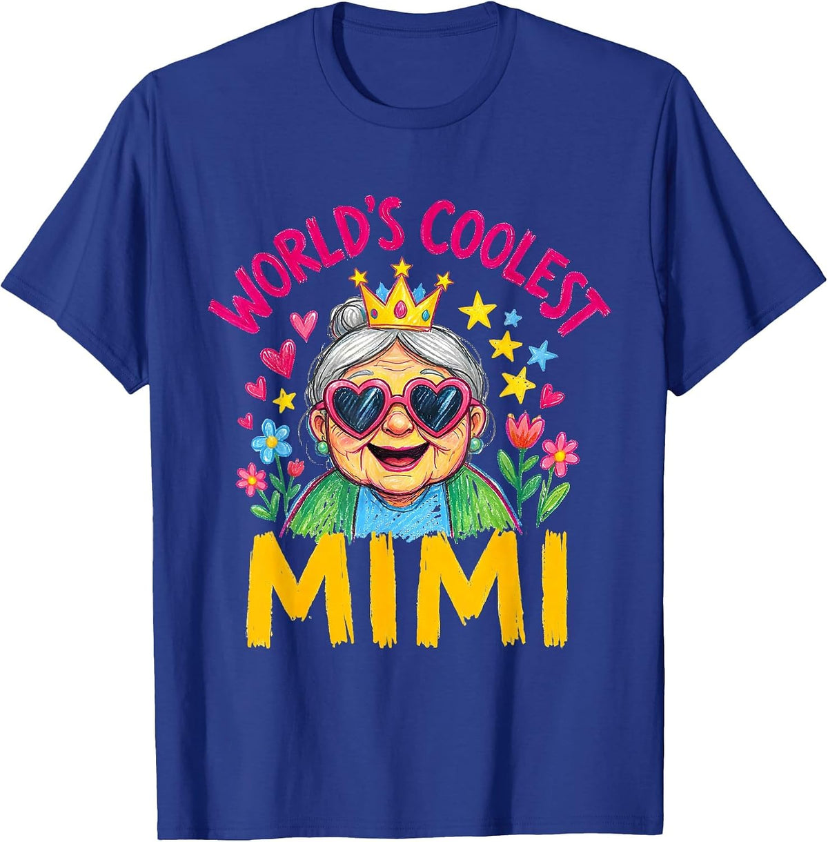 Men's World's Coolest Mimi Grandmother Design T-Shirt - Royal Blue