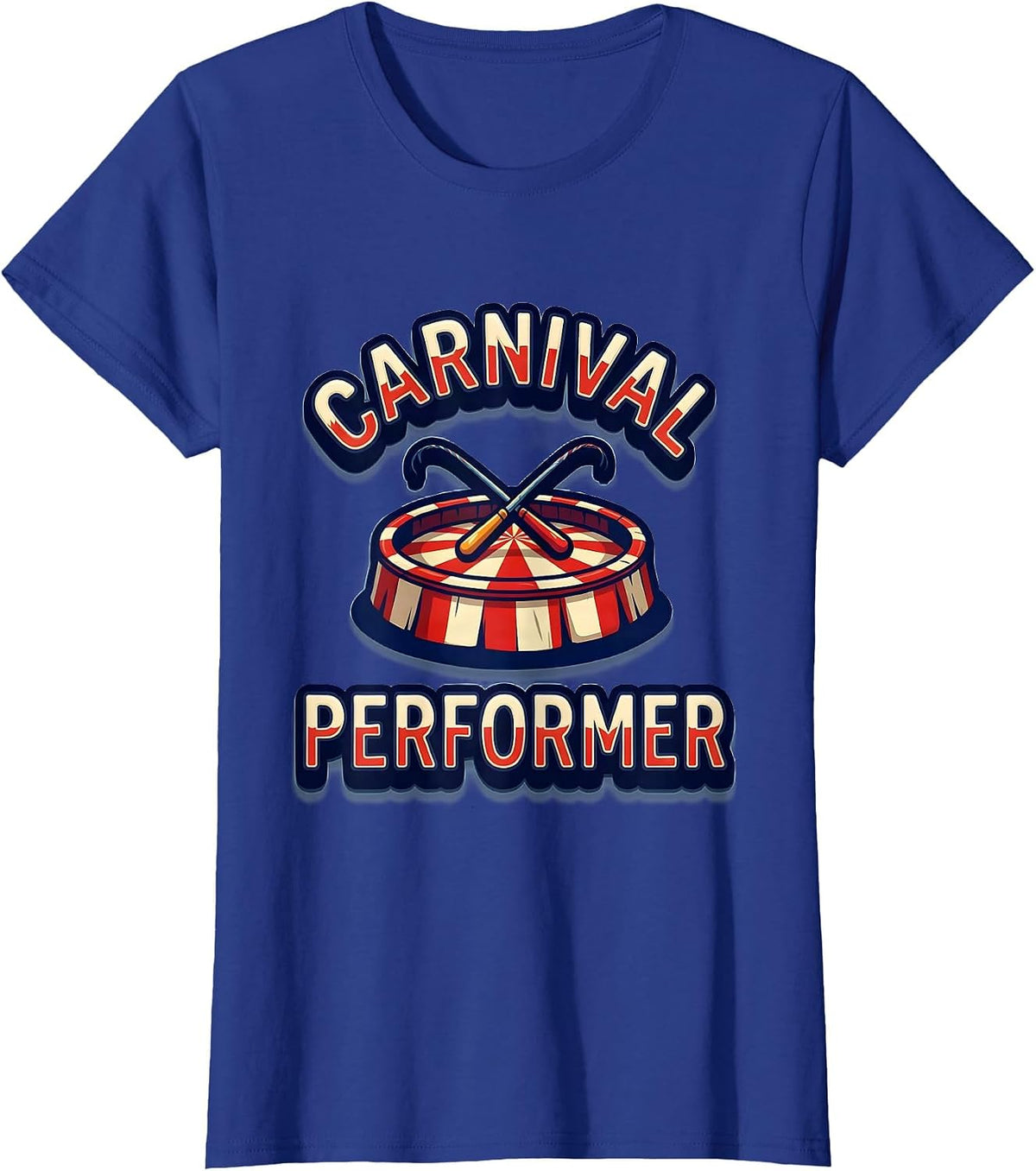 Women's Carnival Performer Funny Circus Staff Costume Party T-Shirt - Royal Blue