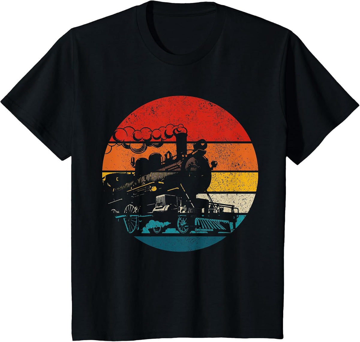 Train Vintage Locomotive Model Railway Lover T-Shirt - Black