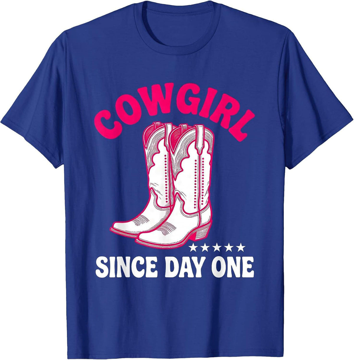 Cowgirl Since Day One Vintage Western Nostalgia Retro T-Shirt - Royal Blue
