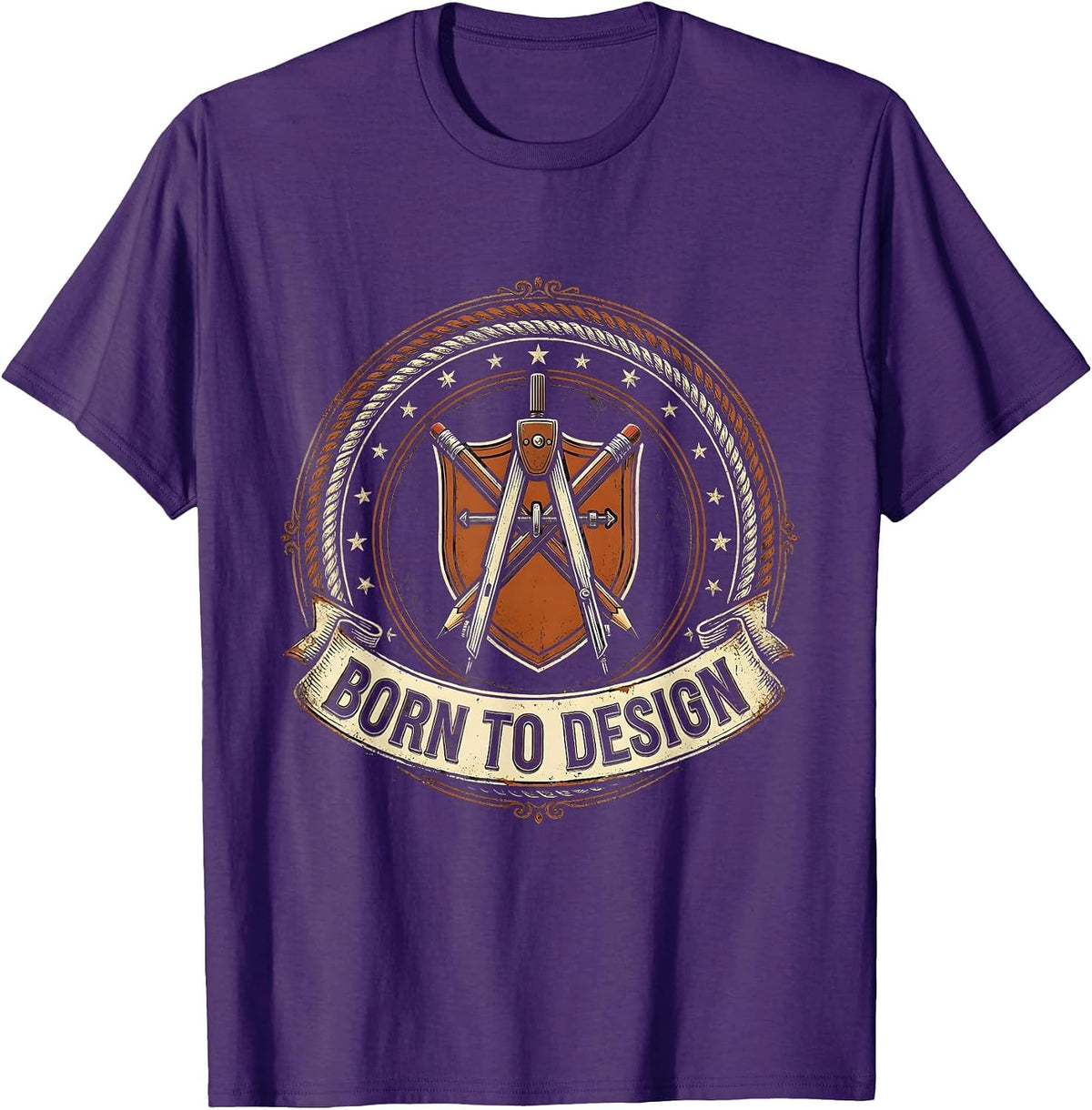 Born to Design Creative Graphic Designer Tee T-Shirt - Purple