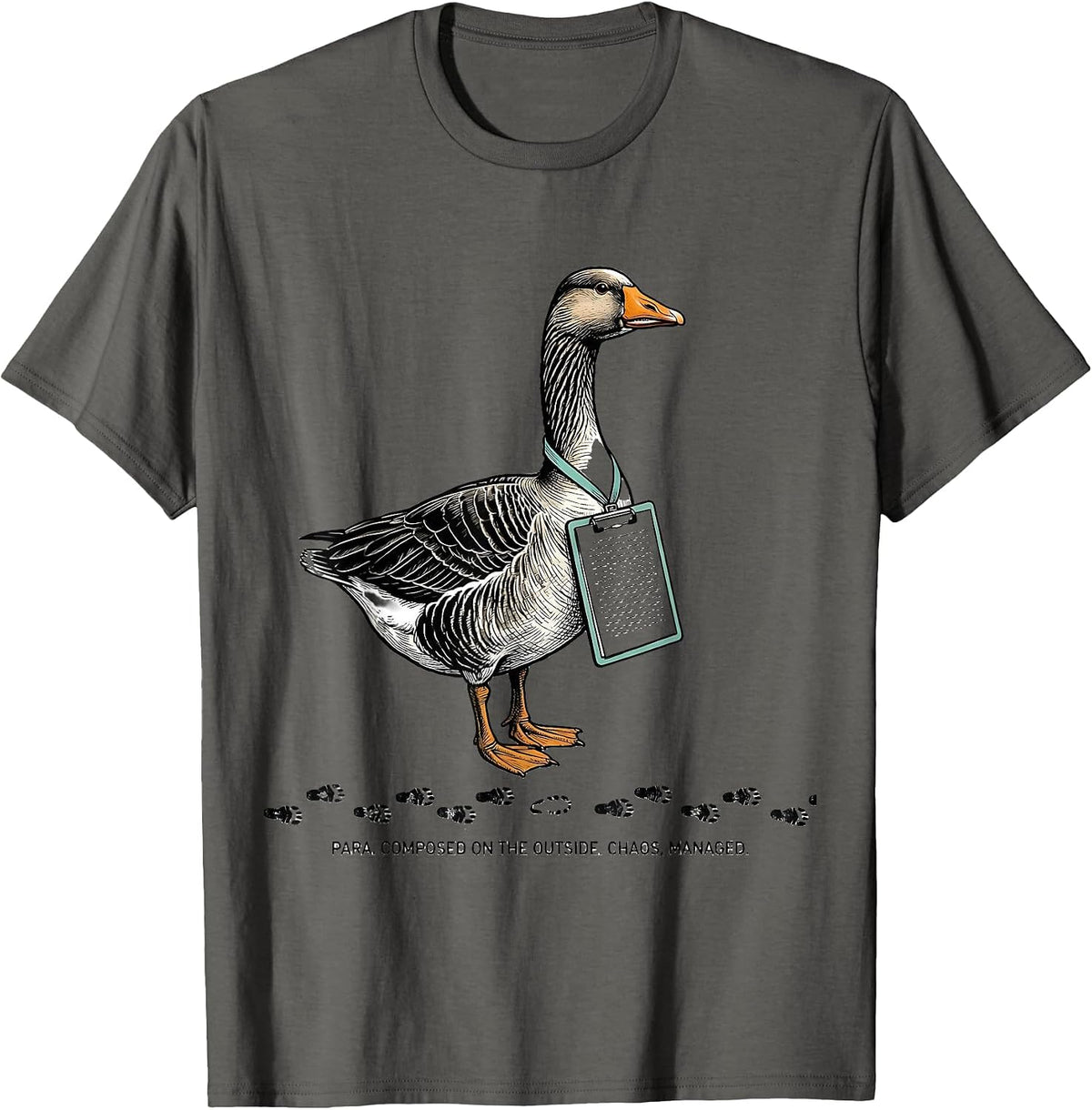Para Composed On The Outside Chaos Managed Paraprofessional T-Shirt - Asphalt Grey