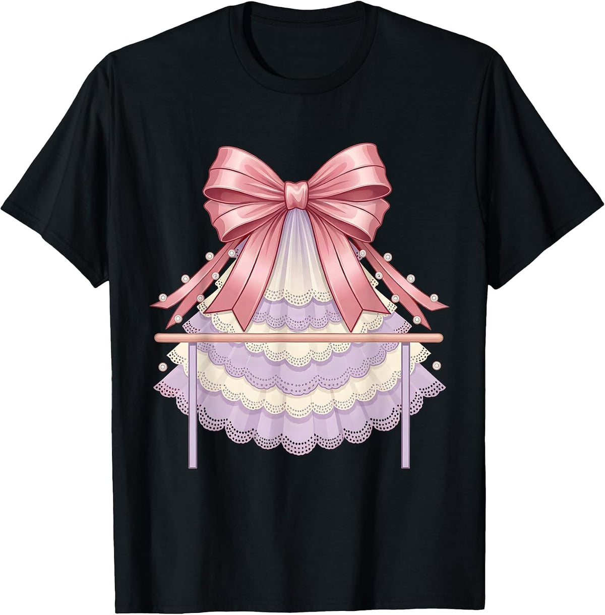 Men's Balletcore Tulle Skirt Ballet Barre Graphic T-Shirt - Black