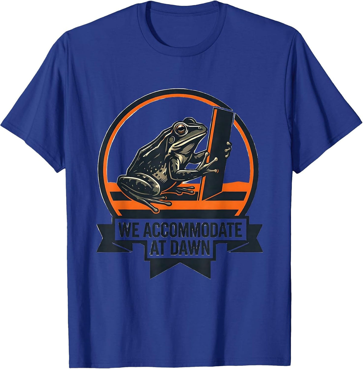 We Accommodate At Dawn Funny Frog Teacher Back to School T-Shirt - Royal Blue