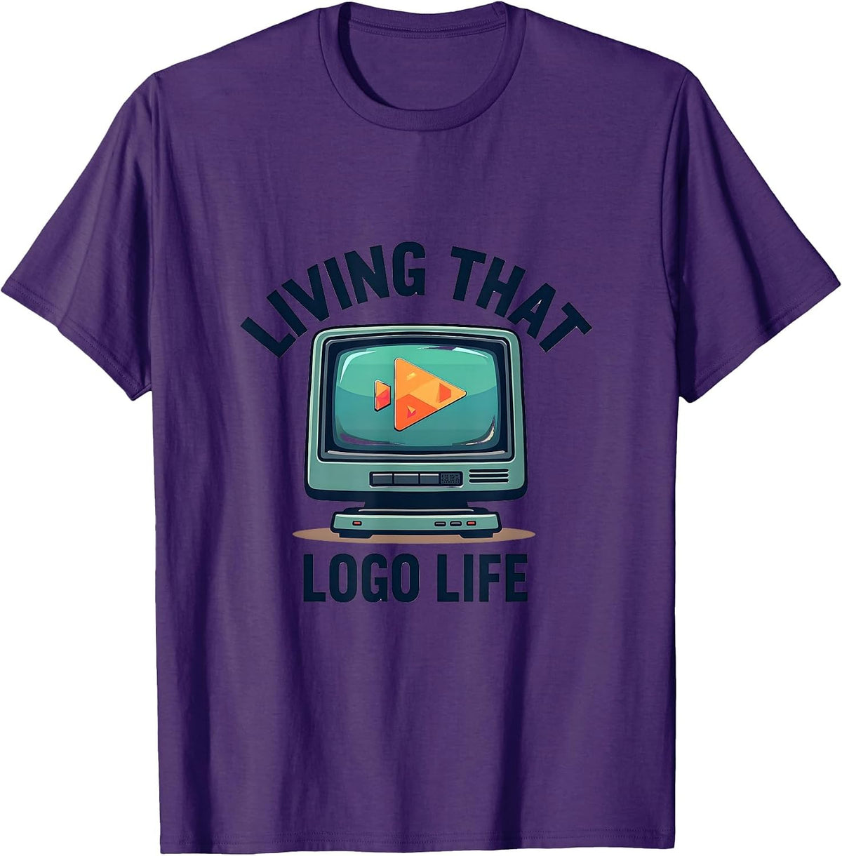 Living That Logo Life Graphic Design T-Shirt - Purple