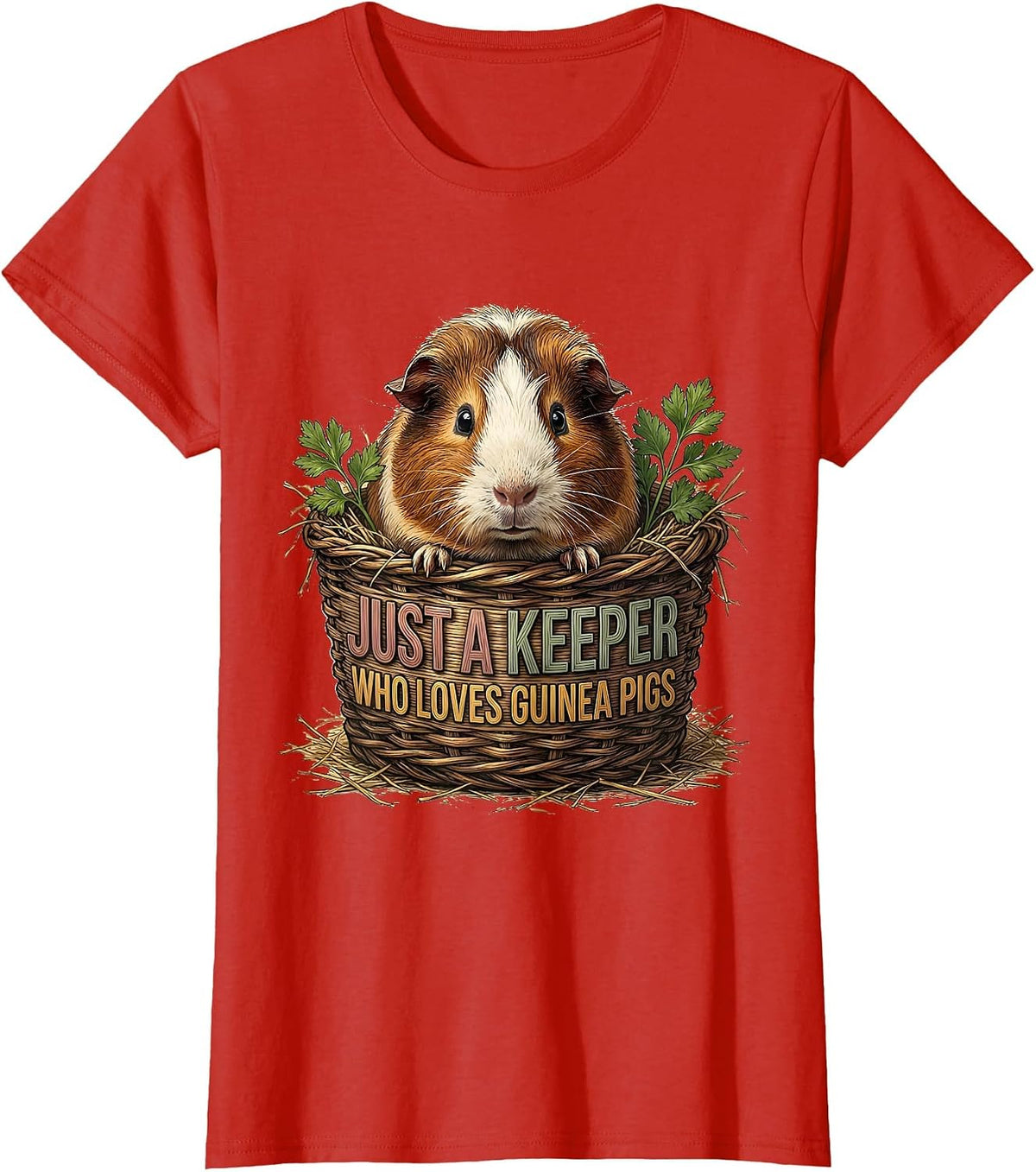Just A Keeper Who Loves Guinea Pigs Funny Guinea Pig Lover T-Shirt - Red
