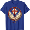 Red White and Blue Kite Soaring Above the Clouds T-Shirt - Royal Blue