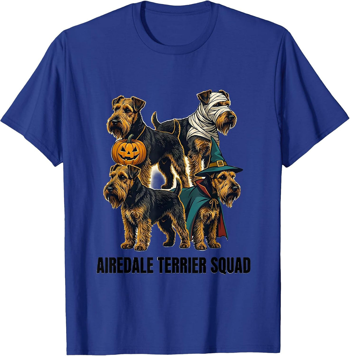 Airedale Terrier Squad Halloween Dog Owner Breed Costume T-Shirt - Royal Blue