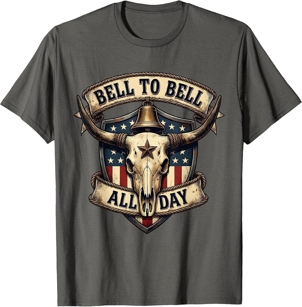 Bell to Bell All Day Middle School Teacher Design T-Shirt - Asphalt Grey