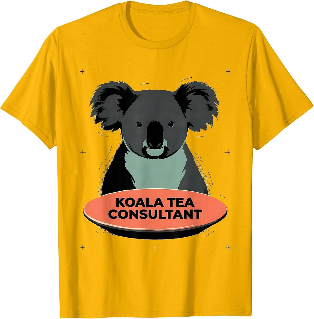 Koala Tea Consultant Funny Koala Lover Cute Animal Pun T-Shirt - Golden Yellow