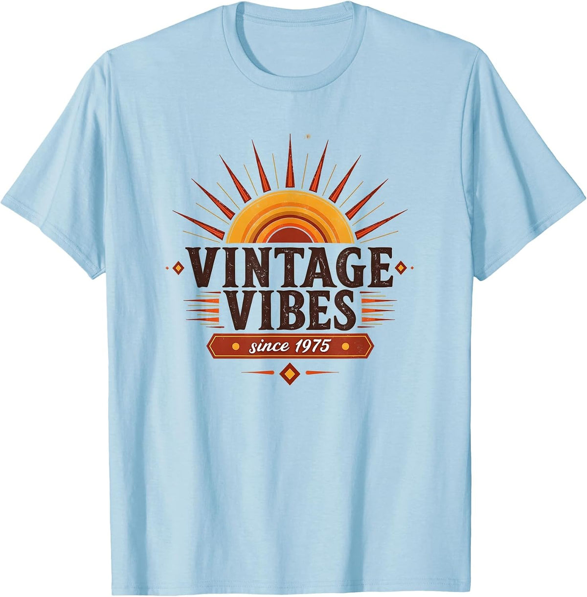Vintage Vibes Since 1975 Retro Design T-Shirt - Baby Blue