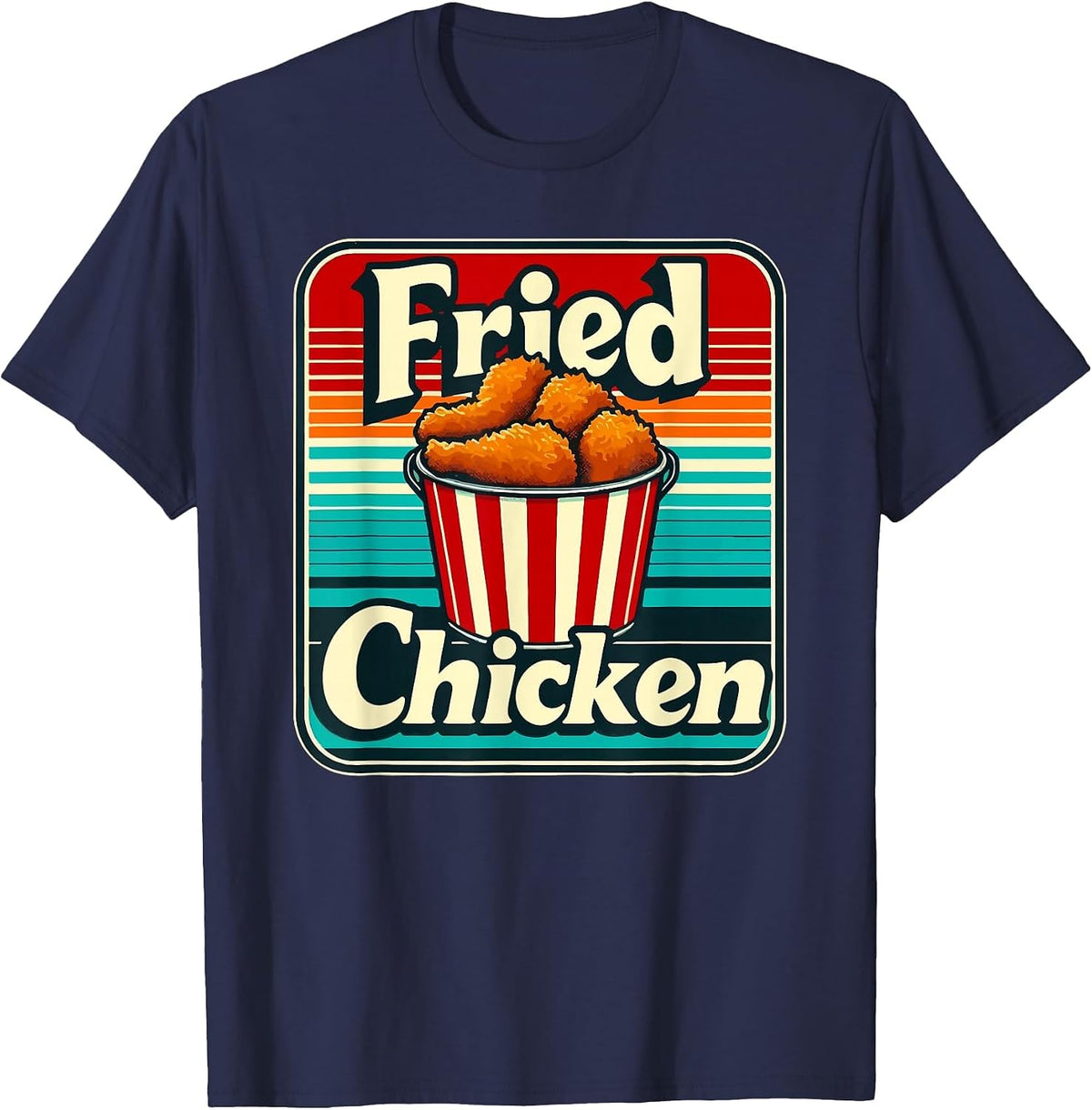 Vintage Fried Chicken T-Shirt - Navy Blue