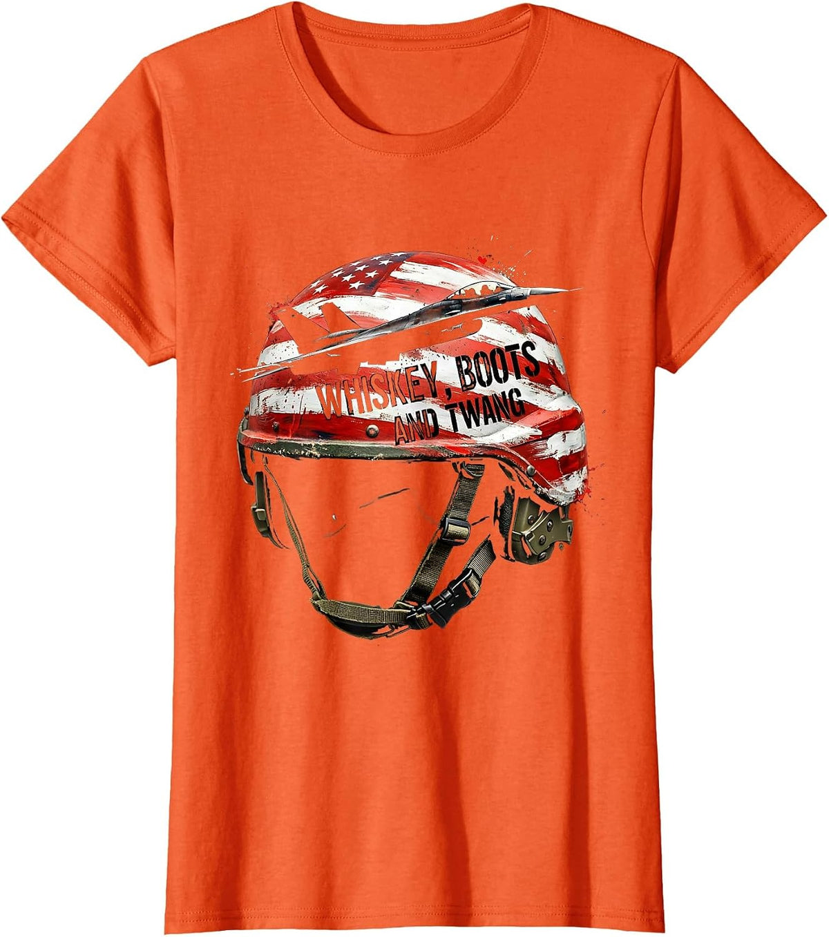 Whiskey Boots and Twang 90s Country Design T-Shirt - Orange