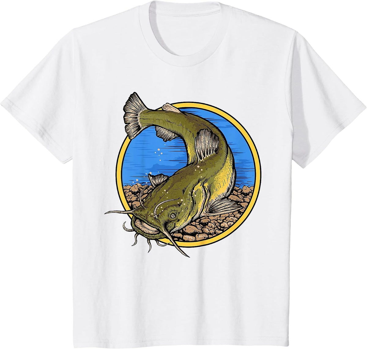 Flathead Catfish Fishing T-Shirt - White
