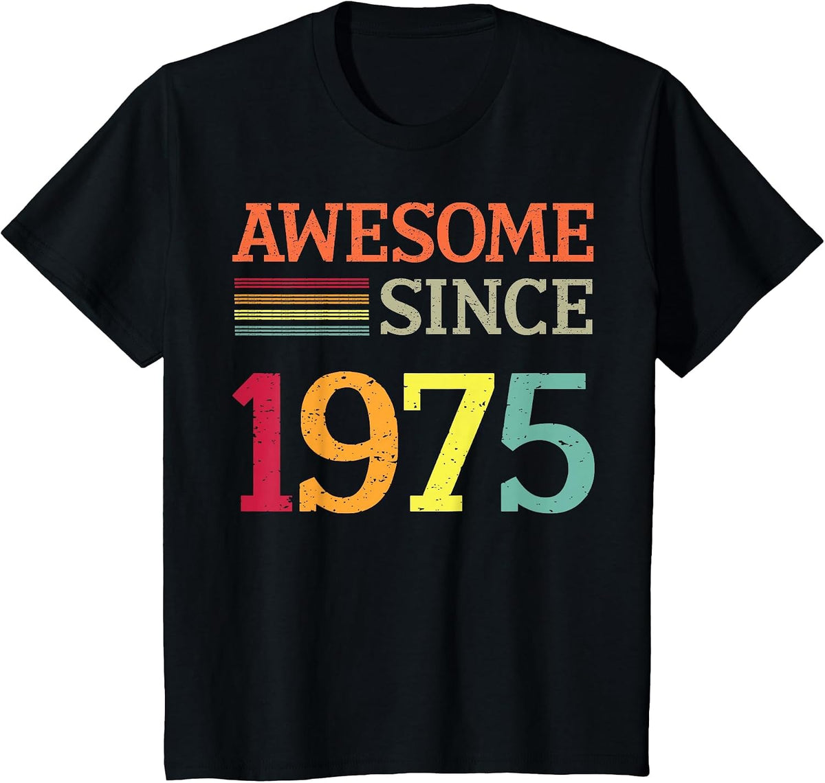 Awesome Since 1975 48th Birthday Retro Vintage T-Shirt - Black