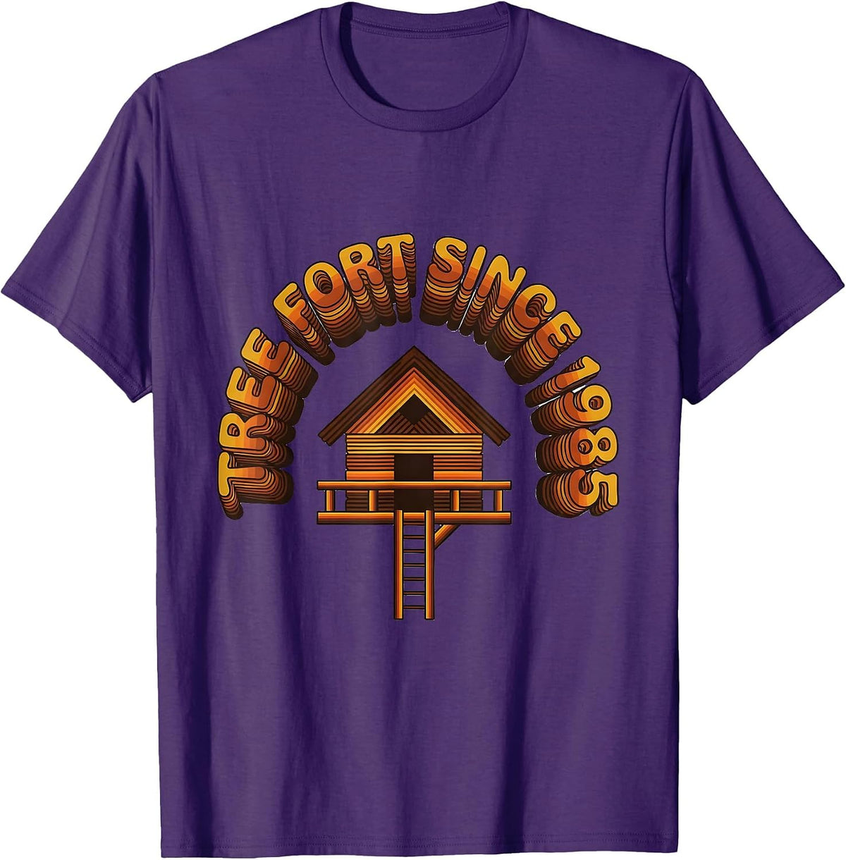 Tree Fort Since 1985 Retro Vintage Novelty T-Shirt - Purple