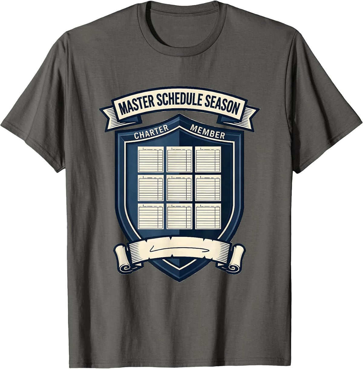 Charter Member Master Schedule Season Special Education T-Shirt - Asphalt Grey