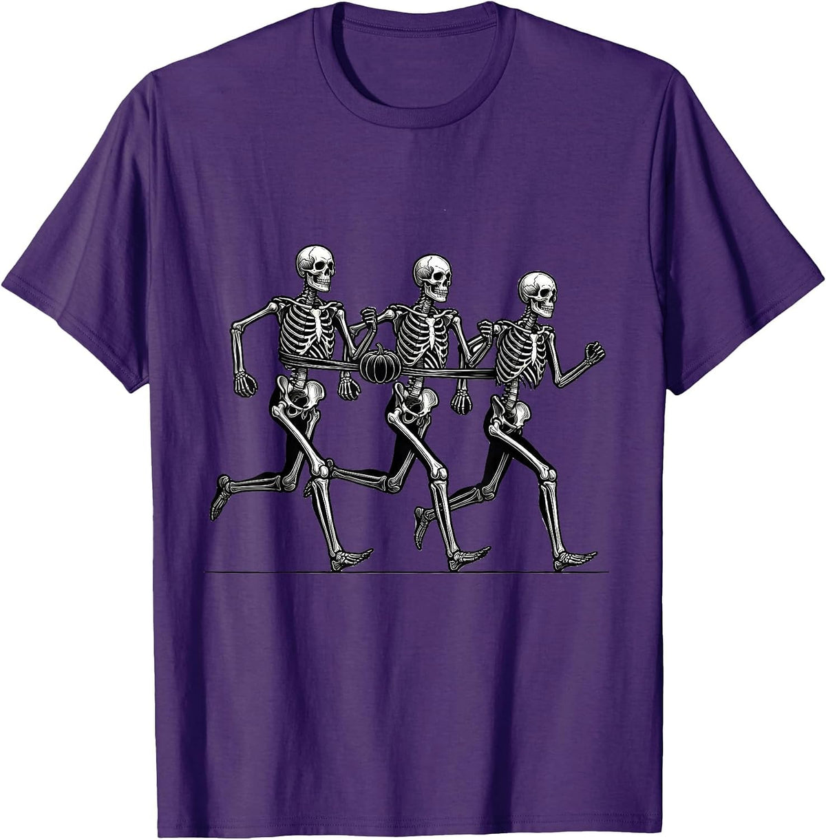 Skeleton Runners Halloween 5K Race Matching Fun Run T-Shirt - Purple