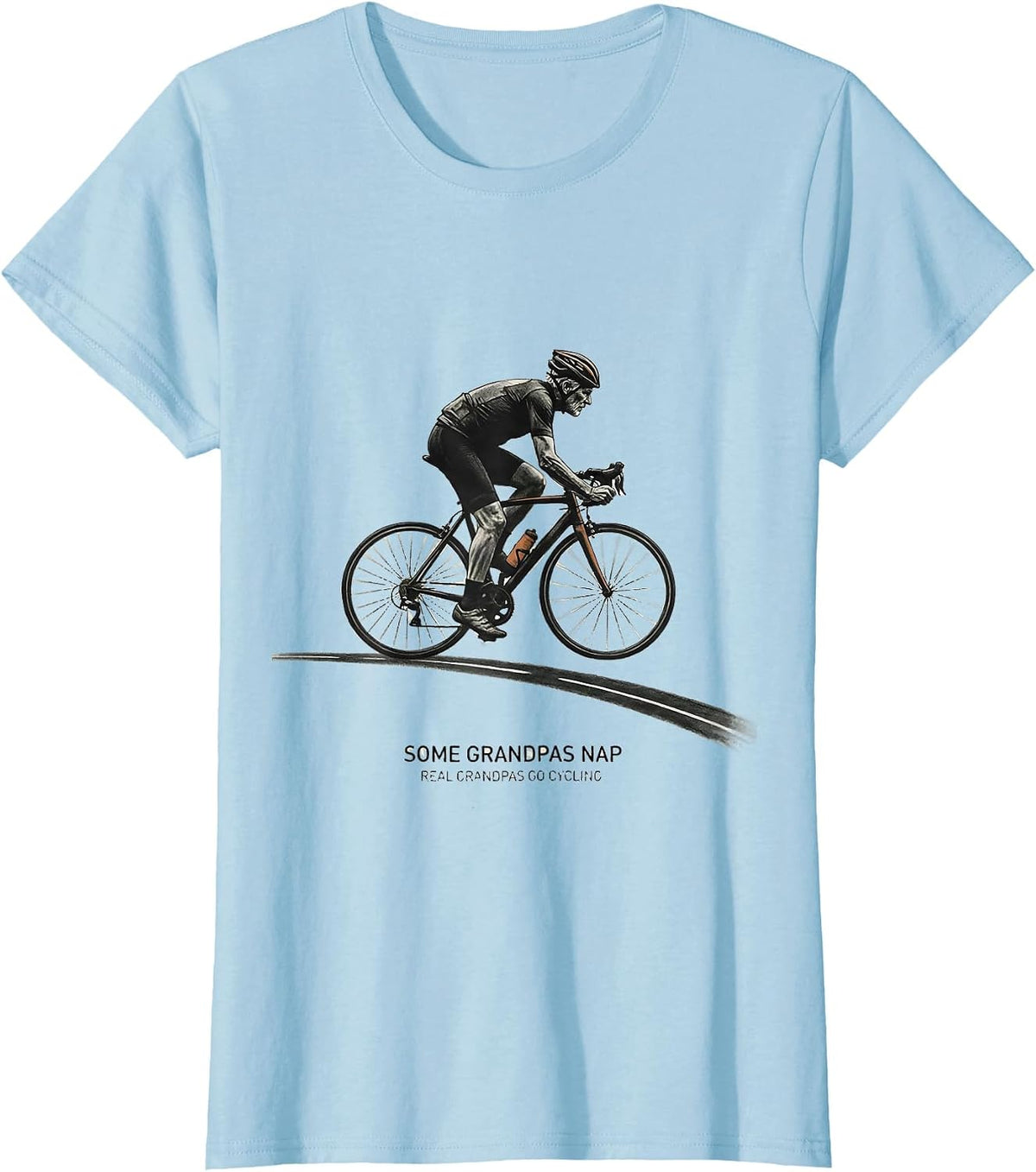 Some Grandpas Nap Real Grandpas Go Cycling Funny T-Shirt - Baby Blue