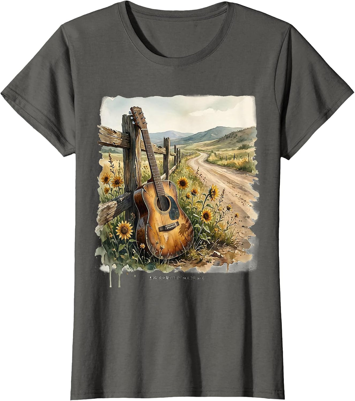Women's 90s Country Made Me Nostalgic Music Design T-Shirt - Asphalt Grey