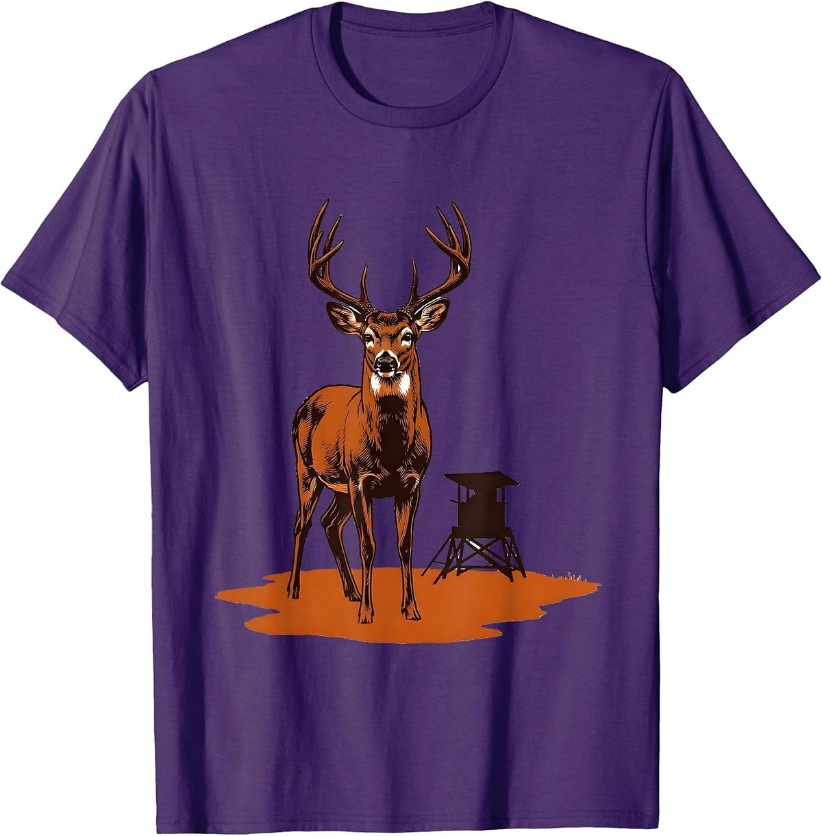 Whitetail Buck Hunting Dad Funny Deer Hunter Gift T-Shirt - Purple