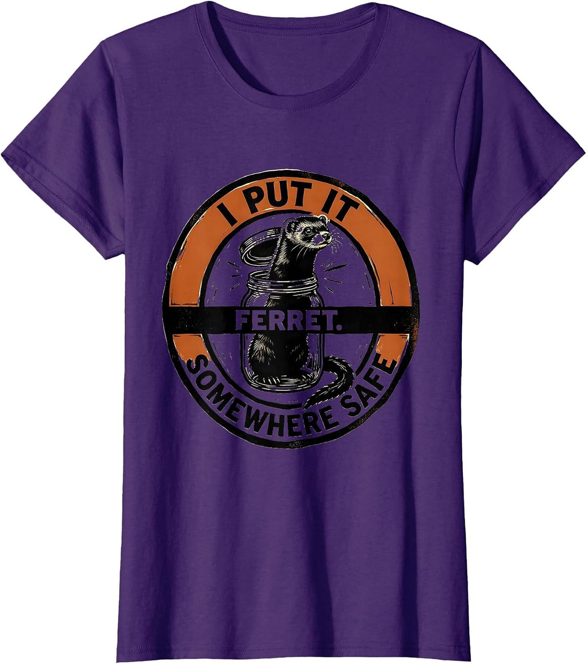 Women's I Put It Somewhere Safe Ferret Funny Ferret Lover Christmas T-Shirt - Purple