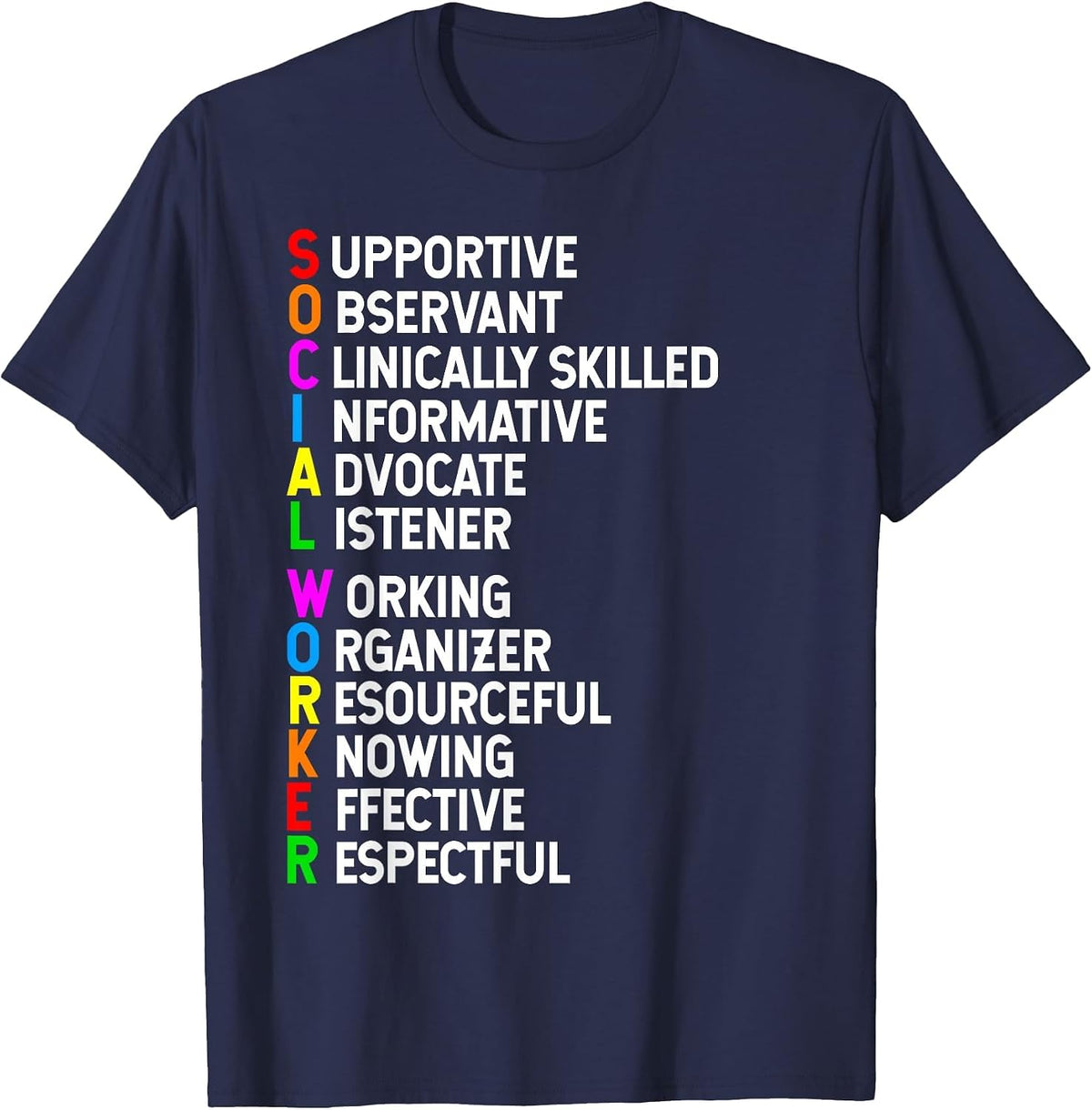 Social Worker Appreciation Social Work Skills T-Shirt - Navy Blue