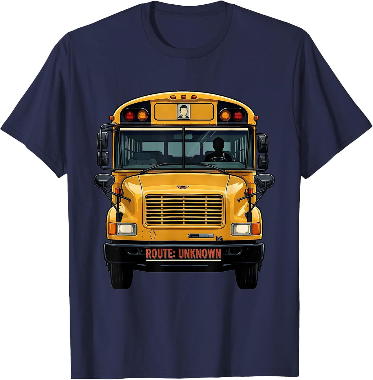 School Bus Driver Sign Painter Showcard Humor T-Shirt - Navy Blue