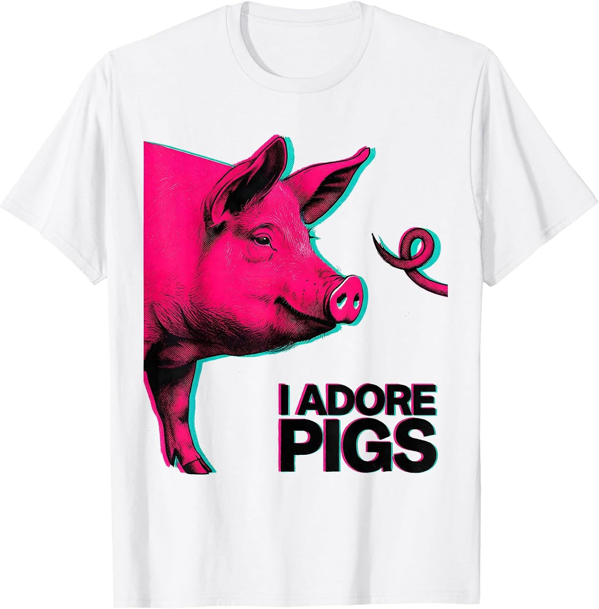 Men's I Adore Pigs Cute Pig Farm Animal Lover Humor T-Shirt - White