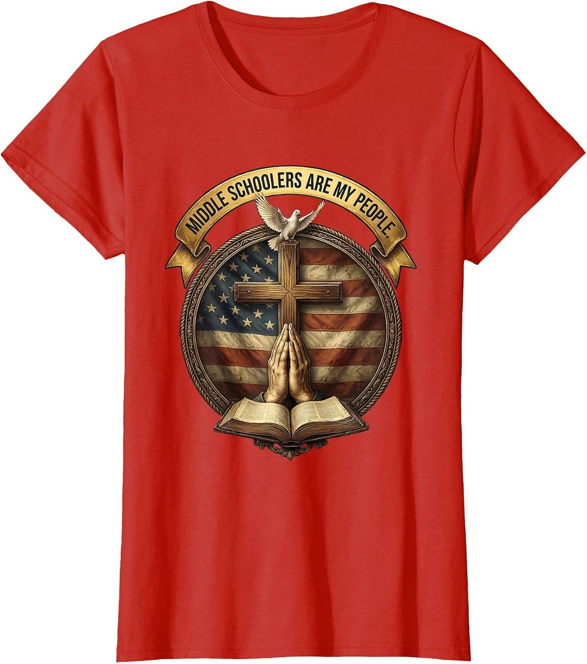 Middle Schoolers Are My People Teacher Design T-Shirt - Red