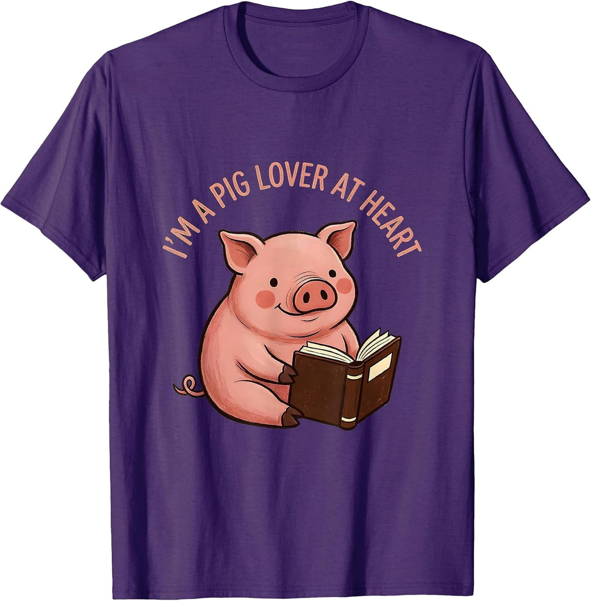 Men's I'm A Pig Lover At Heart Cute Pig Farm Animal Lover T-Shirt - Purple