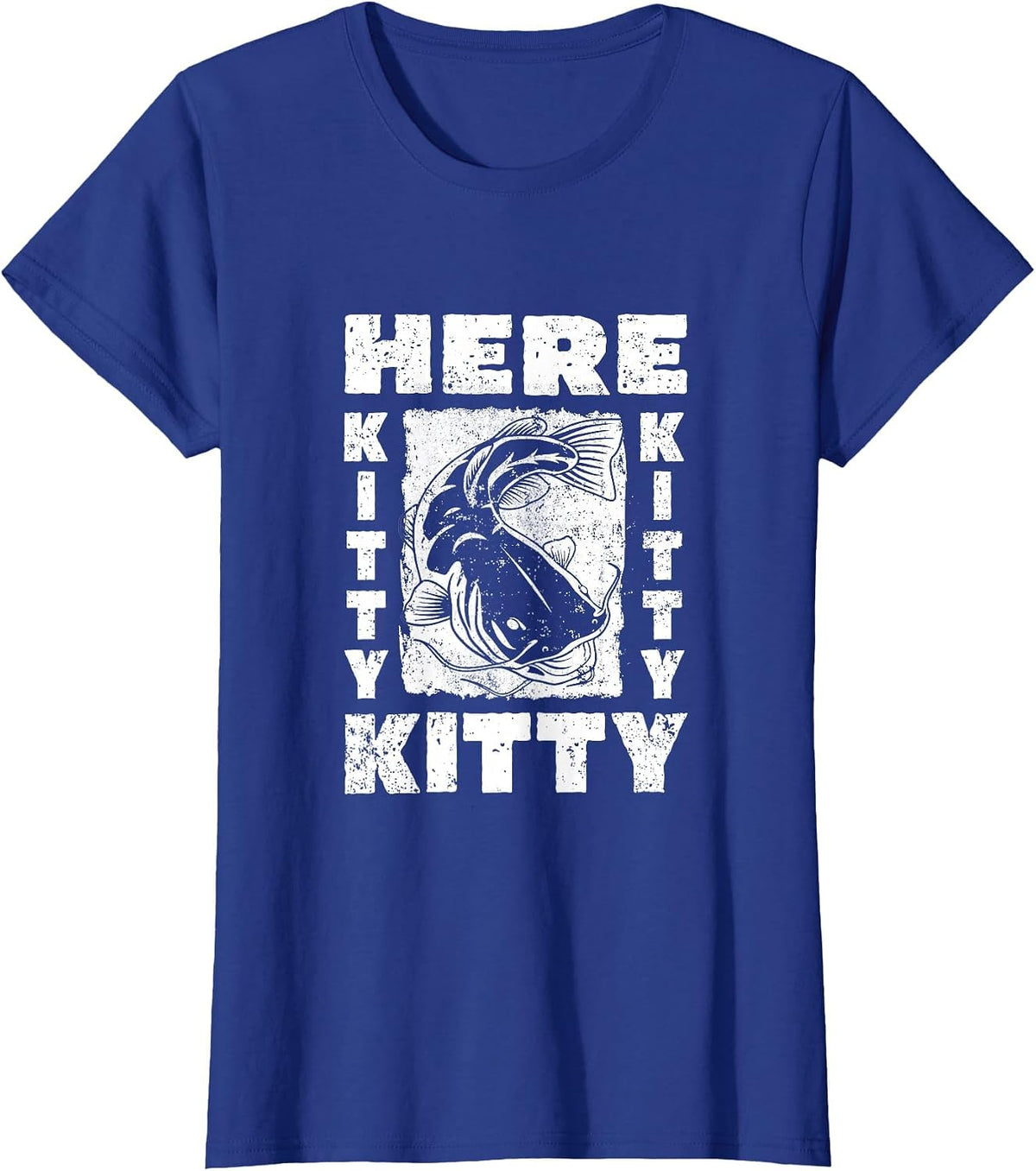 Flathead Catfish Fishing Catfish Hunter Here Kitty Kitty Pun T-Shirt - Royal Blue