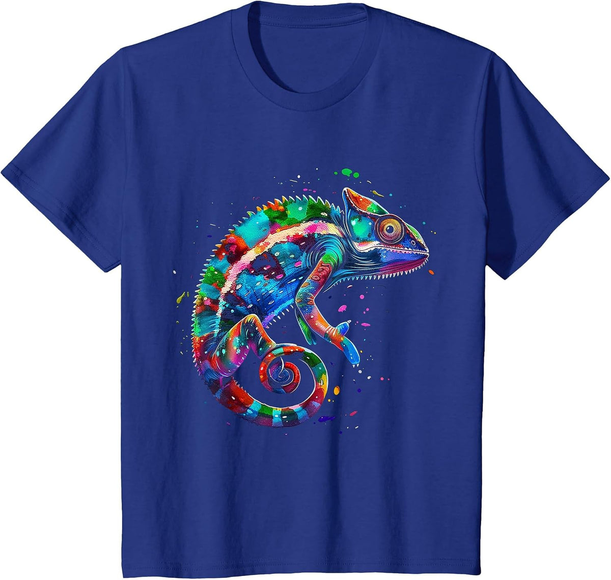 Chameleon Colorful Reptile Lover T-Shirt - Royal Blue