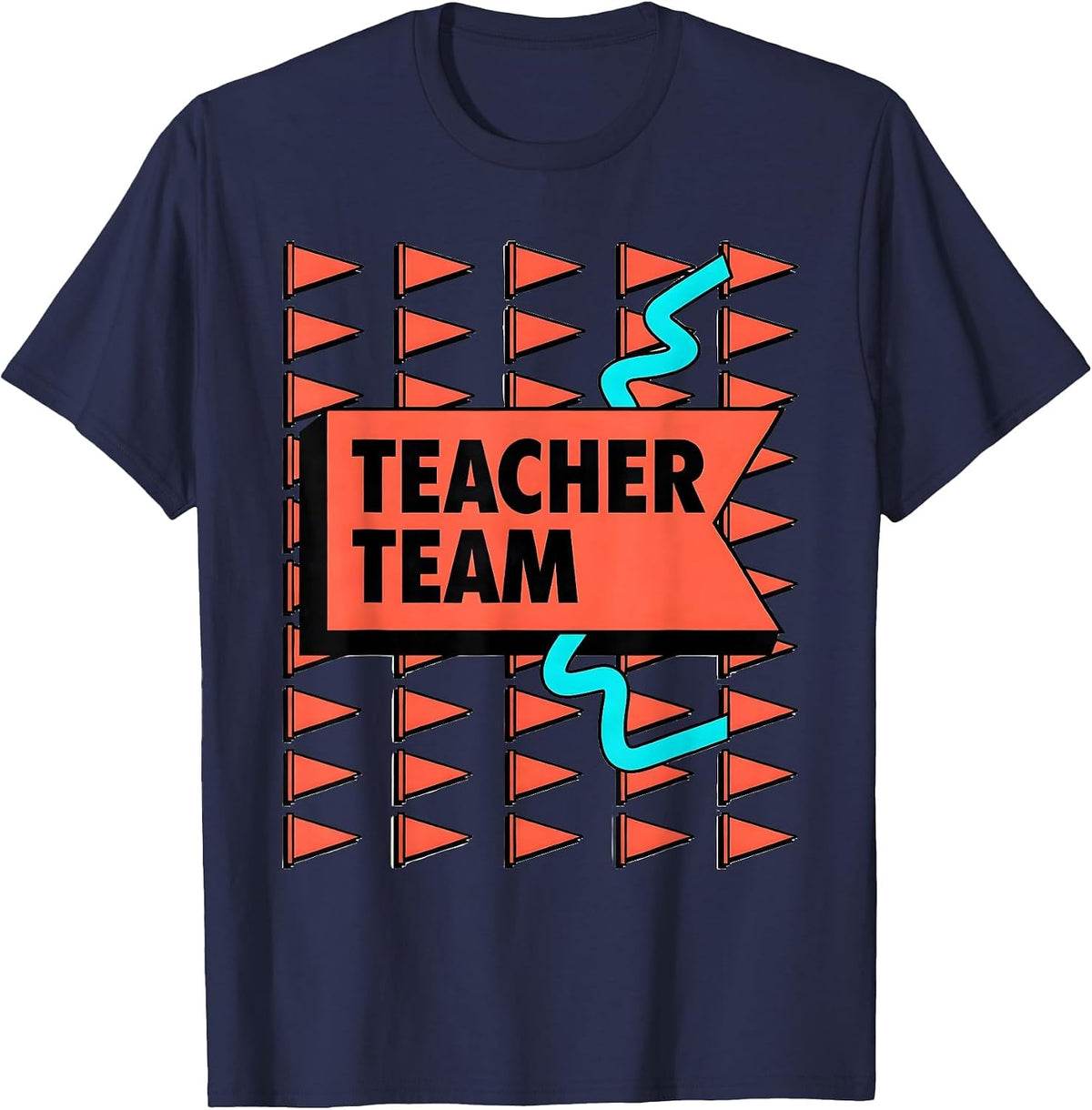 Teacher Team Memphis Postmodern Teacher Crewneck T-Shirt - Navy Blue
