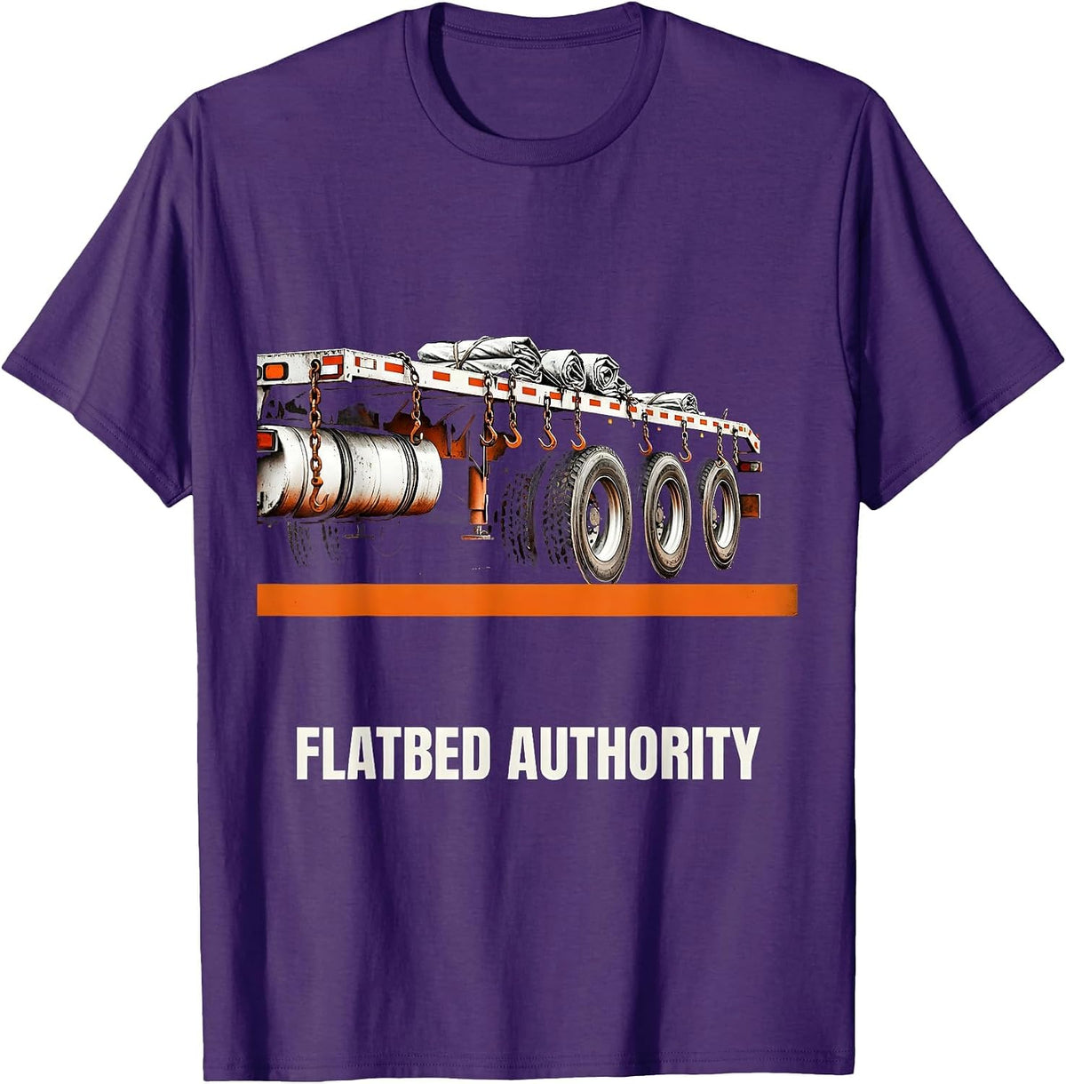 Men's Flatbed Authority Brutalist Graphic Truck Driver Humor T-Shirt - Purple