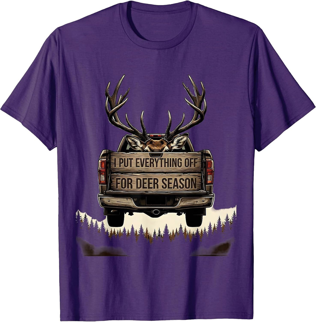 I Put Everything Off For Deer Season Funny Hunting Dad Humor T-Shirt - Purple