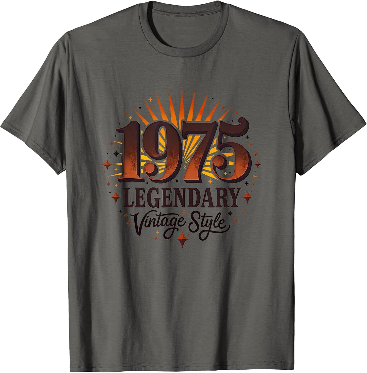 Vintage 1975 Legendary Classic Retro Design T-Shirt - Asphalt Grey