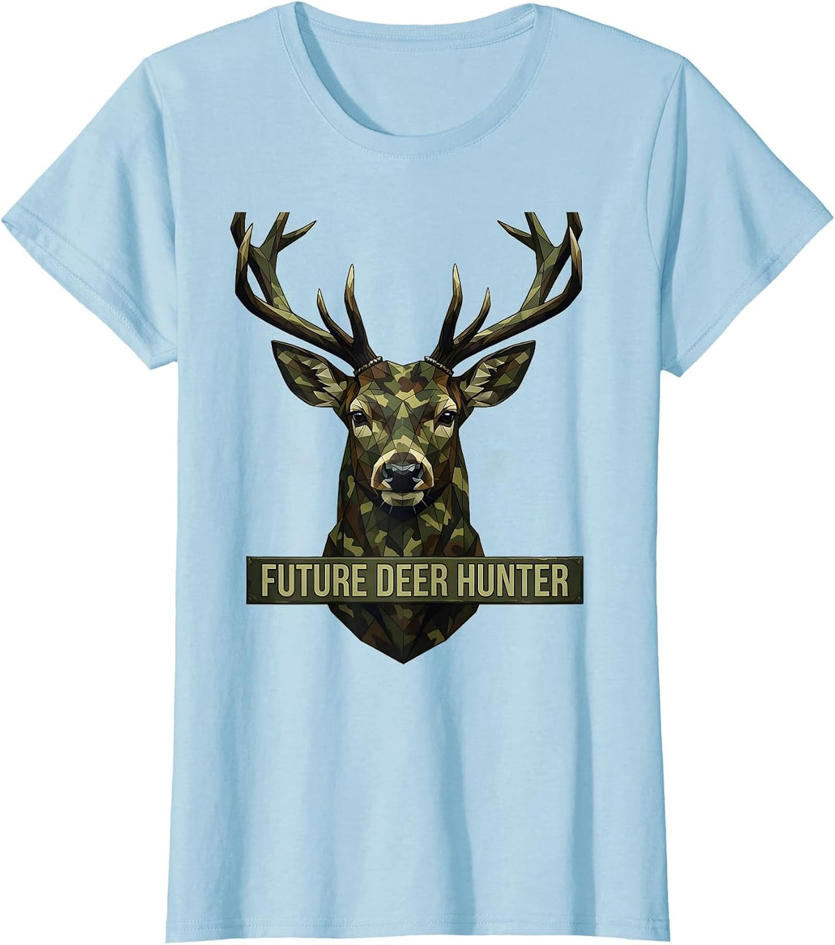 Future Deer Hunter Boys Camo Hunting Design T-Shirt - Baby Blue