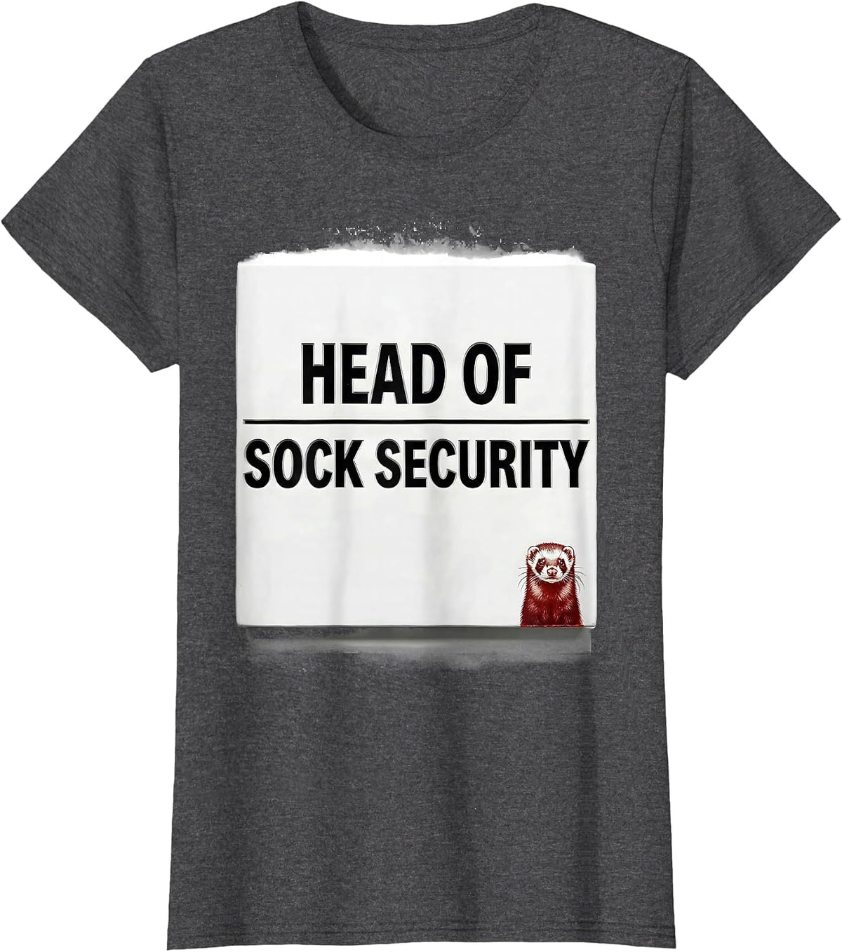 Women's Head Of Sock Security Funny Ferret Lover Gift For Ferret T-Shirt - Dark Heather Grey