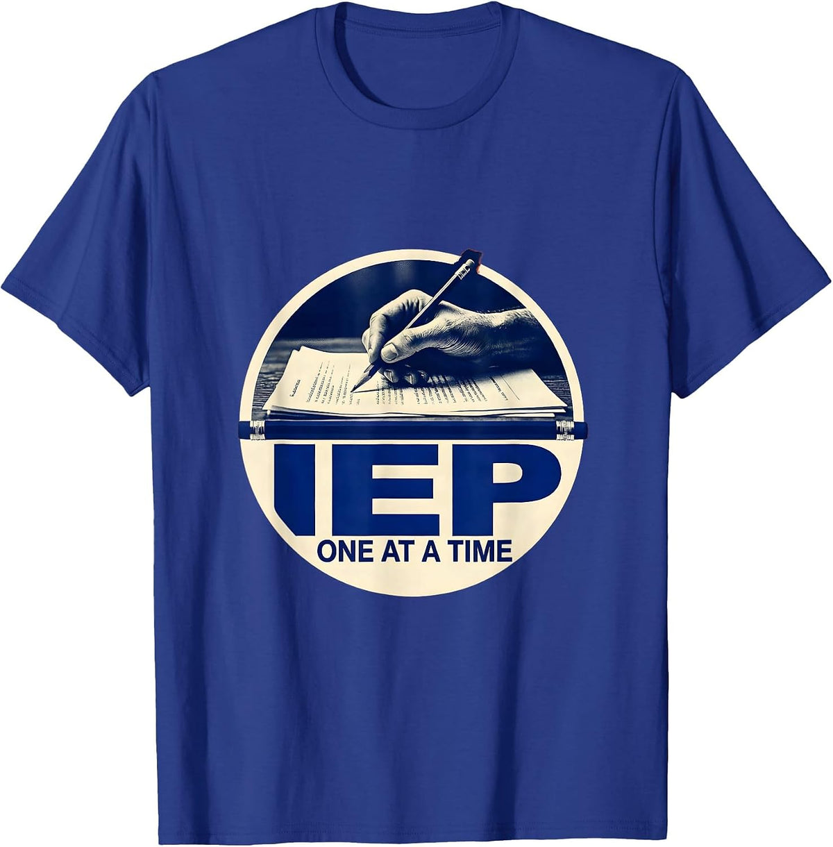 One IEP at a Time Sped Teacher Design T-Shirt - Royal Blue