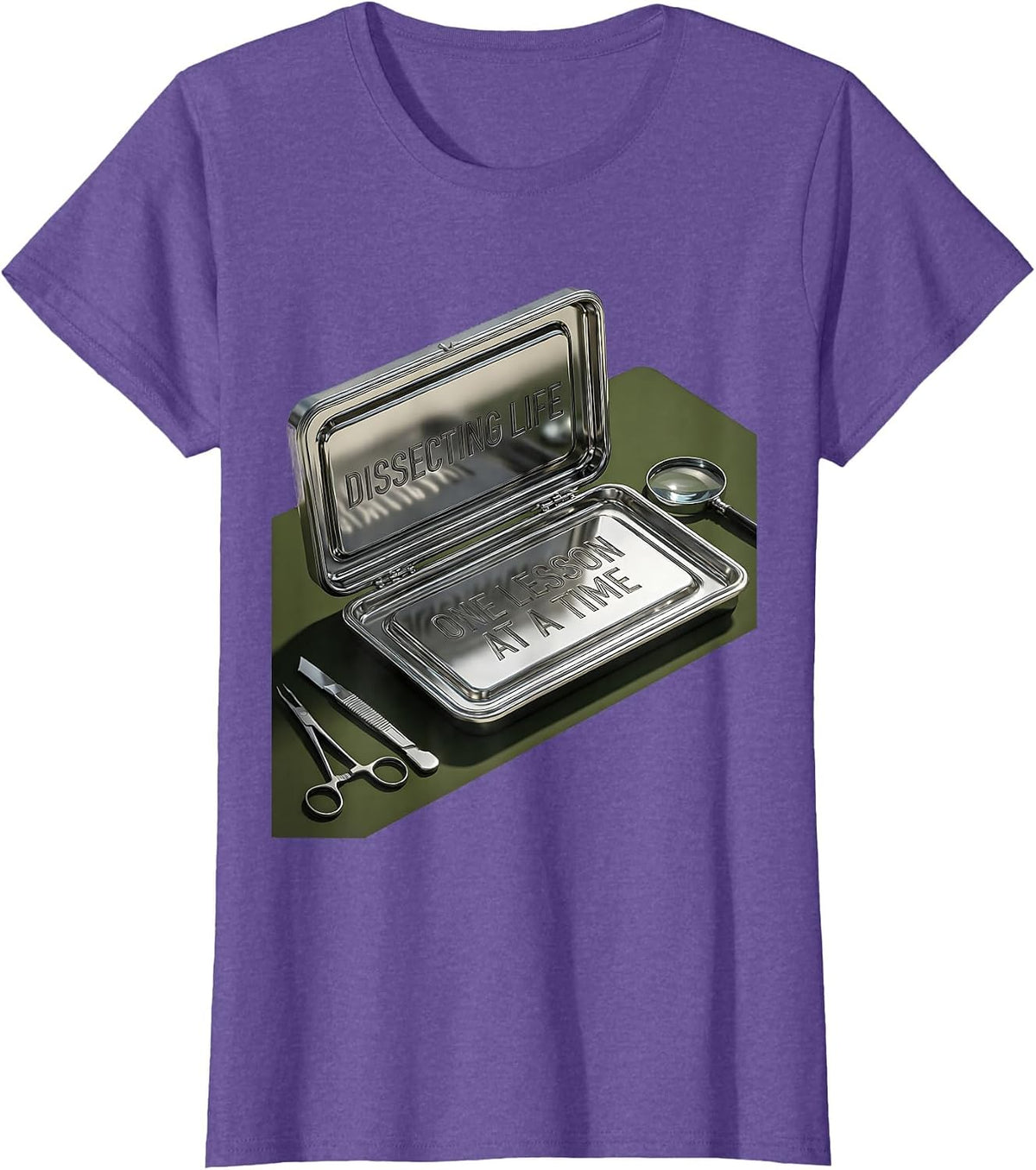 Dissecting Life One Lesson At A Time Science Teacher T-Shirt - Purple Heather