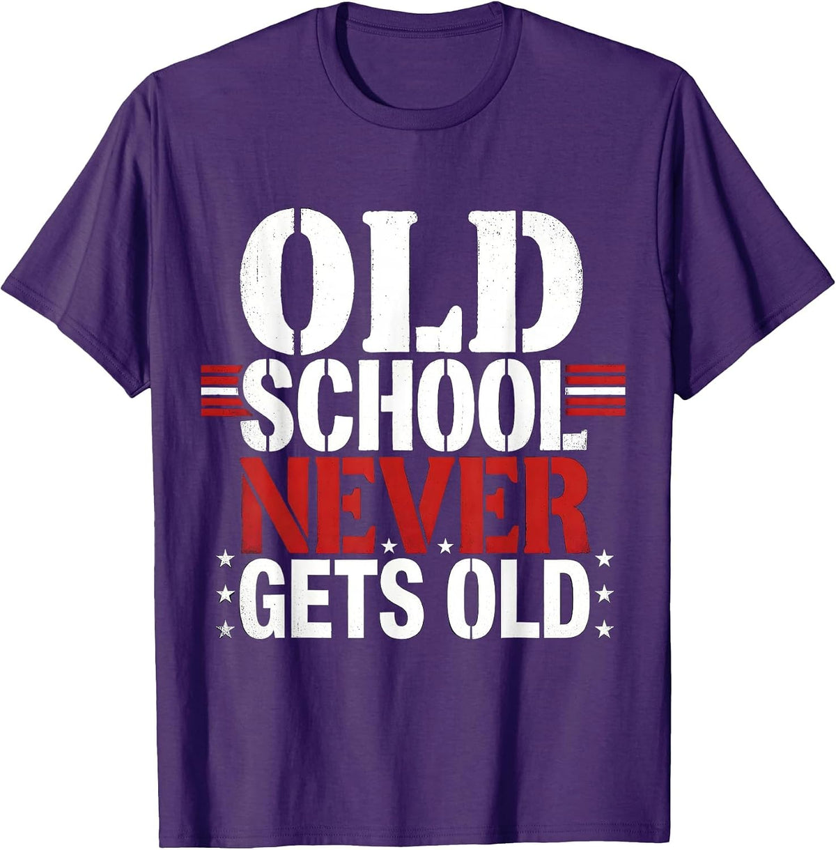 Old School Never Gets Old Retro Vintage Design T-Shirt - Purple