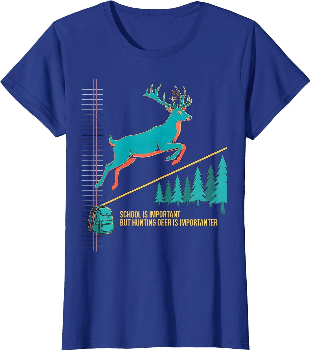 Women's School Is Important But Hunting Deer Is Importanter Kids T-Shirt - Royal Blue