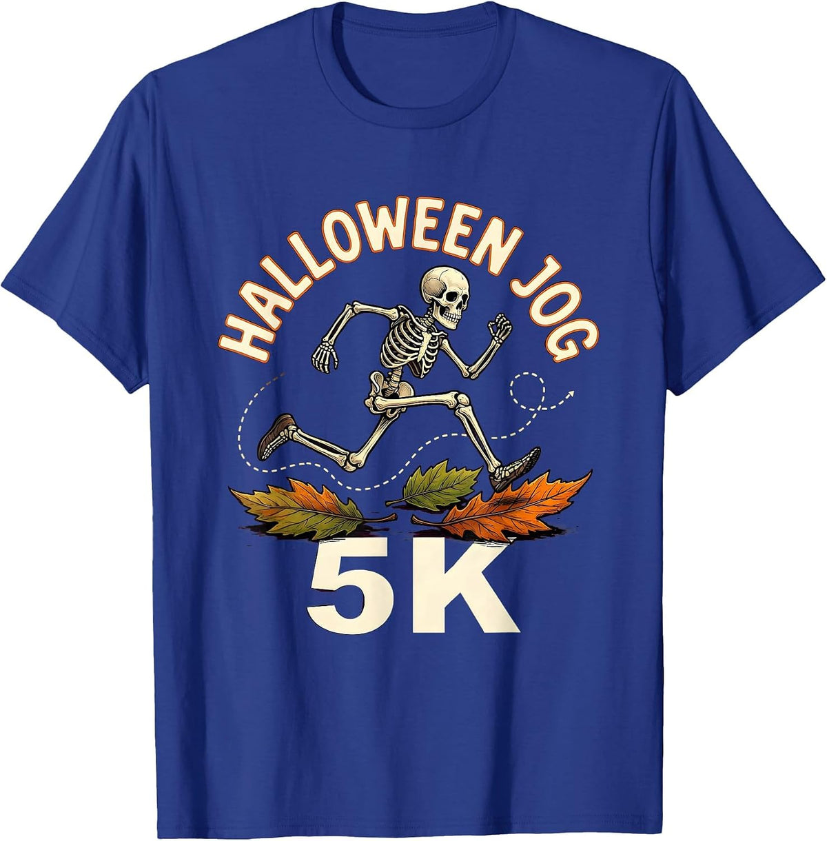 Halloween Jog 5K Funny Skeleton Runner 5K Race Matching T-Shirt - Royal Blue