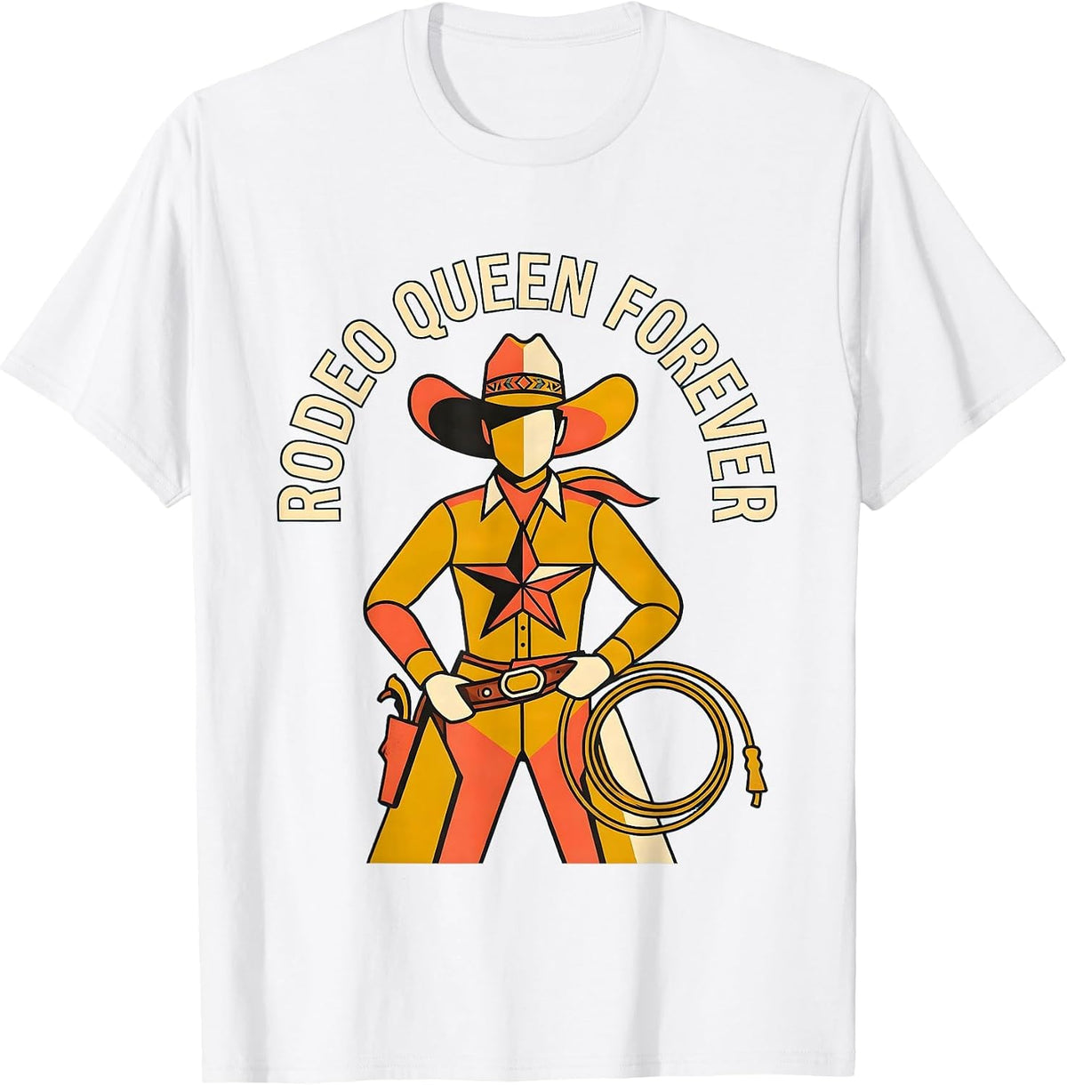 Men's Rodeo Queen Forever Western Cowgirl Design T-Shirt - White