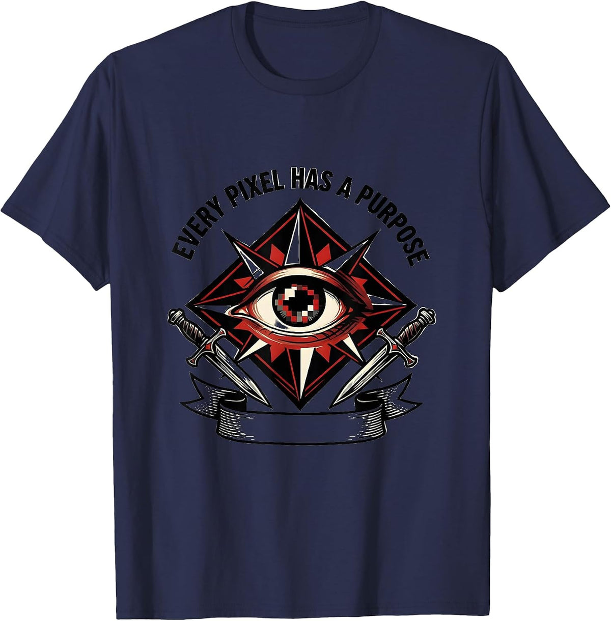 Every Pixel Has A Purpose Graphic Designer Tee T-Shirt - Navy Blue